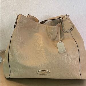 Coach Beige Leather Hobo Bag